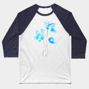 3 abstract blue Himalayan poppies Baseball T-Shirt